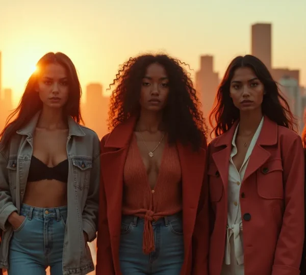 Symbolische Darstellung moderner Modetrends und gesellschaftlicher Spiegelungen