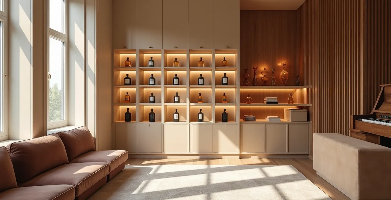 Innenansicht einer eleganten Nischenparfümerie mit persönlicher Beratungssituation