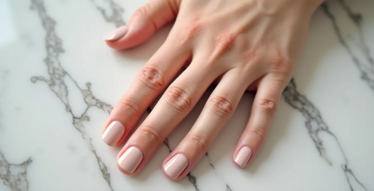 Nahaufnahme von fünf Fingern mit unterschiedlichen Nagelformen